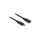 DeLOCK USB 3.2 Gen 1 extension cable, USB-C male > USB-C female (black, 1.5 meters, SuperSpeed)