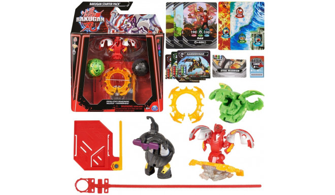 Spin Master Bakugan 2023 Starter Pack with 3 Bakugan, skill game (incl. 1 Special Attack Dragonoid, 