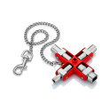KNIPEX universal key 00 11 06, socket wrench (silver/red, for common cabinets and locking systems)