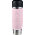 Emsa TRAVEL MUG Waves Grande thermal mug (light pink/stainless steel, 0.5 liters)