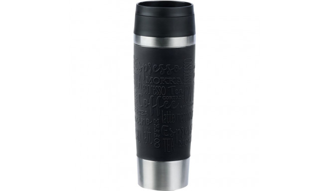 Emsa TRAVEL MUG Classic Grande thermal mug (black/stainless steel, 0.5 liters)