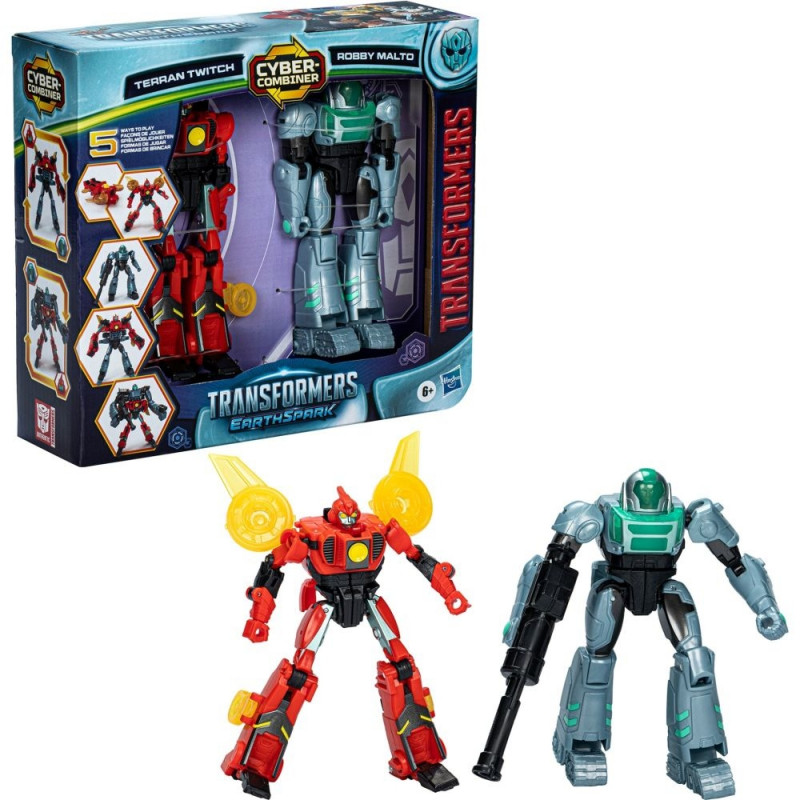 Hasbro Transformers EarthSpark Cyber-Combiner Terran Twitch and