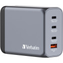 Verbatim GaN charger 200W, 1x USB-A, 3x USB-C (grey, PD 3.0, QC 3.0)