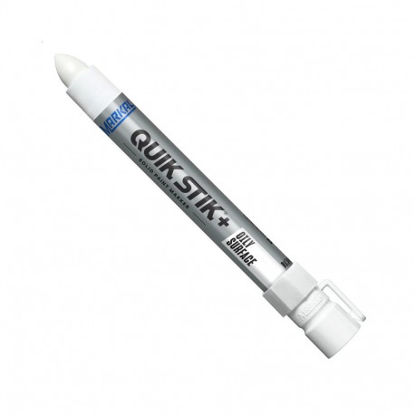 Industriālais cietās krāsas marķieris eļļotām virsmām Markal QUIK STIK+ OILY SURFACE, BALTS (12gab)