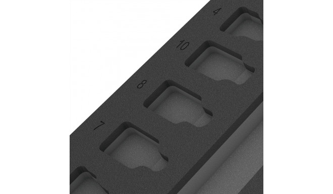 Wera 9823 foam insert for Zyklop B 3/8 bit socket set 1, empty (black/grey, for Tool Rebel workshop 