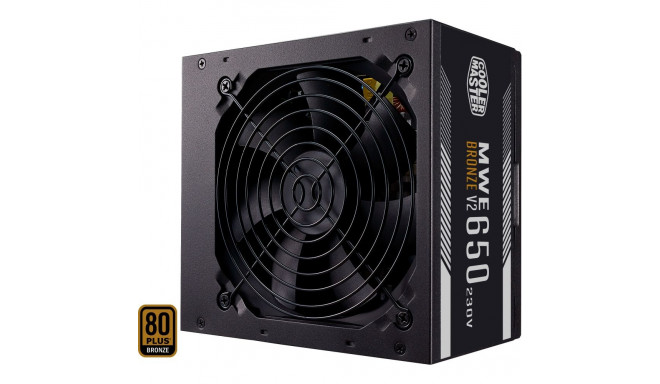 Cooler Master MWE 650 Bronze V2 230V, PC power supply (black, 4x PCIe, 650 watts)