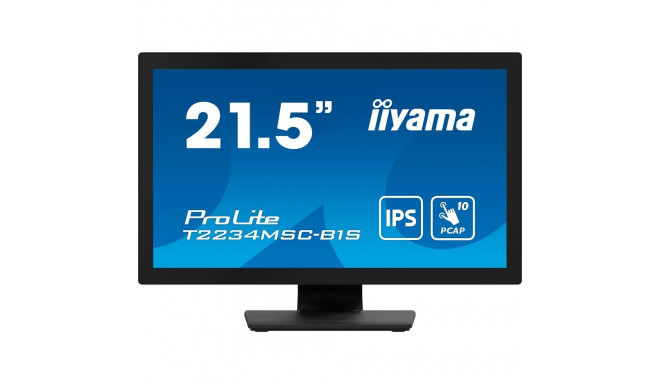iiyama ProLite T2234MSC-B1S, LED monitor - 21.5 -  black (matt), FullHD, IPS, VGA, HDMI, DisplayPort