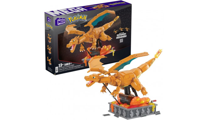 Mattel MEGA Pokémon Motion Charizard movable building set, construction toy