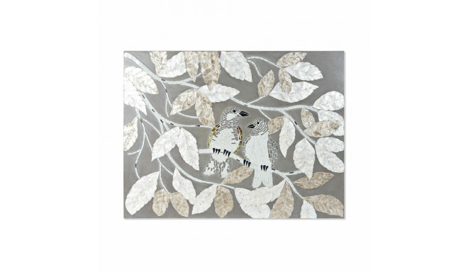 Canvas DKD Home Decor Beige Grey Leaf of a plant 90 x 4 x 70 cm