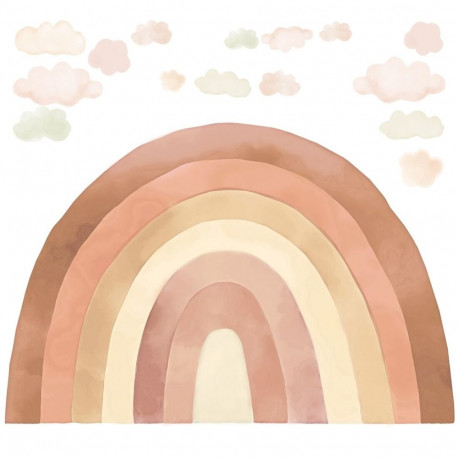 Pastelowe Love sticker rainbow beige