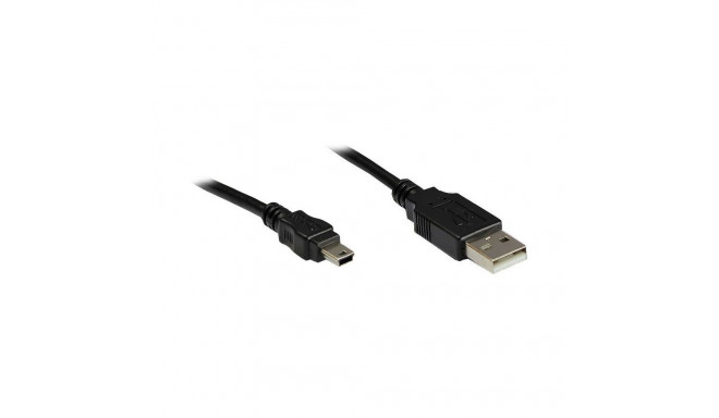 "GoodConnections USB 2.0 A > Mini-B 5-pin(ST-ST) 1m Adapterkabel Schwarz"