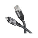 "Goobay USB-C 3.1 > RJ45 (ST-ST) 3m Ethernet-Kabel Schwarz-Silber"