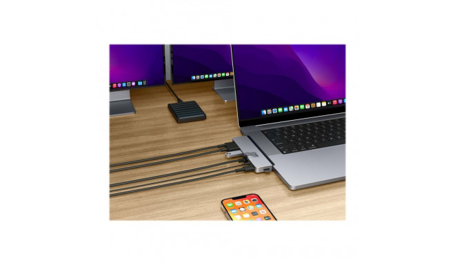 Hyper HyperDrive DUO PRO 7-in-2 USB-C jaotur MacBook Air/Pro 2016-2020 jaoks ethernet LAN (RJ-45) po