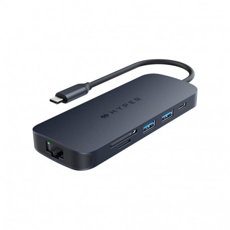 Hyper | HyperDrive Next 8 pordiga USB-C jaotur, 140W | Ethernet LAN (RJ-45) porte 1 | HDMI portide a