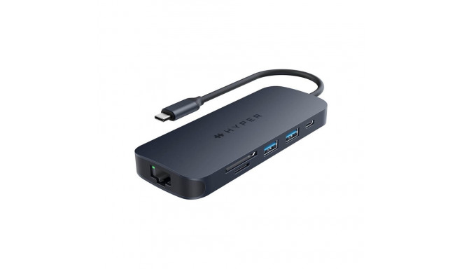 Hyper | HyperDrive Next 8-portiline USB-C jaotur, 140 W | Ethernet LAN (RJ-45) port 1 | HDMI portide