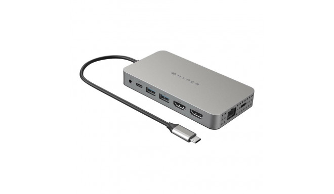 Hyper | HyperDrive universaalne USB-C 10-in-1 kahe HDMI-ga mobiilne dokk | Etherneti LAN (RJ-45) por
