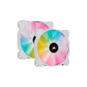 Corsair | 140mm White PWM Fan, Dual Fan Kit with Lighting Node CORE | iCUE SP140 RGB ELITE Performan