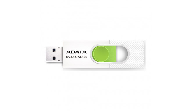 ADATA | USB Flash Drive | UV320 | 512 GB | USB 3.2 Gen1 | White/Green