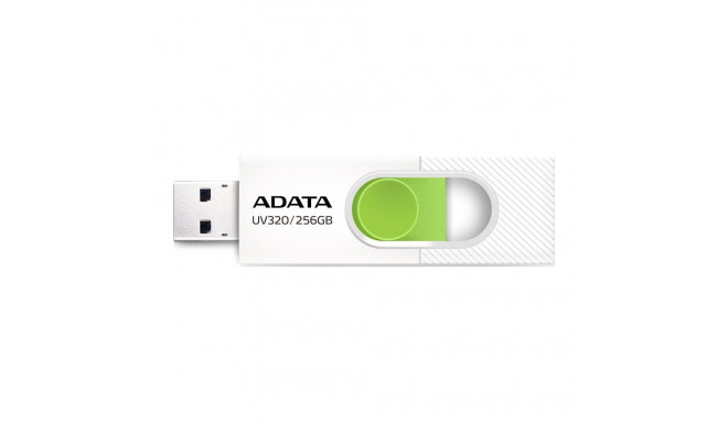 ADATA | USB Flash Drive | UV320 | 256 GB | USB 3.2 Gen1 | White/Green