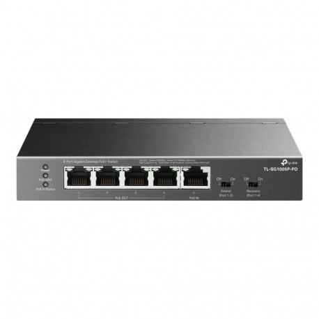 TP-LINK võrgulüliti TL-SG1005P-PD, 5-pordine gigabitine, 4-pordilise PoE-ga, haldamata, lauale/seina
