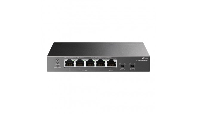 TP-LINK | 5-Port Gigabit Desktop Switch with 4-Port PoE | TL-SG1005P-PD | Unmanaged | Desktop/Wall m