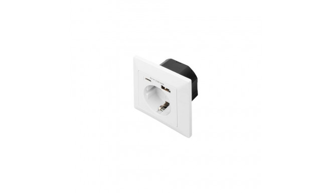 Digitus turvapistik sisseehitatav 1 x USB Type-C, 1 x USB A