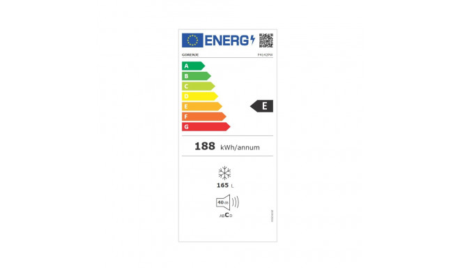 Gorenje F4142PW energiatõhususklass E püstine vabaltseisev sügavkülmik kõrgus 143,4 cm kogumaht 165