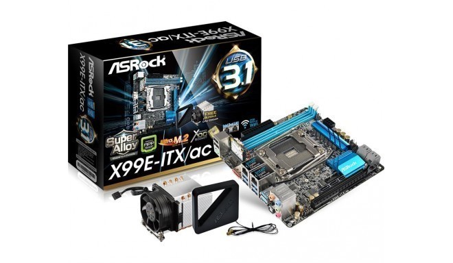 ASRock emaplaat X99E-ITX/AC X99 DualDDR4-2133 SATA3 M.2 RAID USB 3.1 mITX