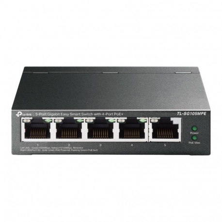 TP-LINK 5-pordiline gigabitine nutikas kommutaator TL-SG105MPE, 4 PoE+-pordiga, hallatav L2, lauapea