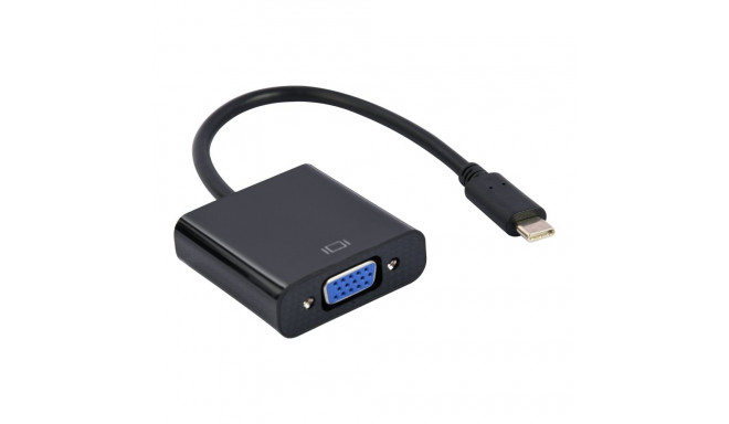 Cablexpert USB Type-C–VGA adapterkaabel A-CM-VGAF-01 must USB Type-C VGA 0.15 m