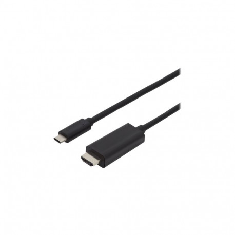 Digitus USB Type-C adapterkaabel, USB-C–HDMI, 2.0 m, 4K/60Hz, 18GB, must, kuldne