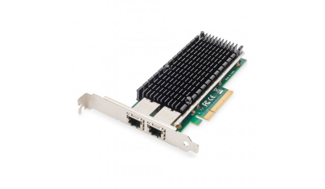 Digitus | 10Gbps Kahe Pordiga Ethernet Serveri Adapter PCIe X8, Intel X540 BT2 | DN-10163