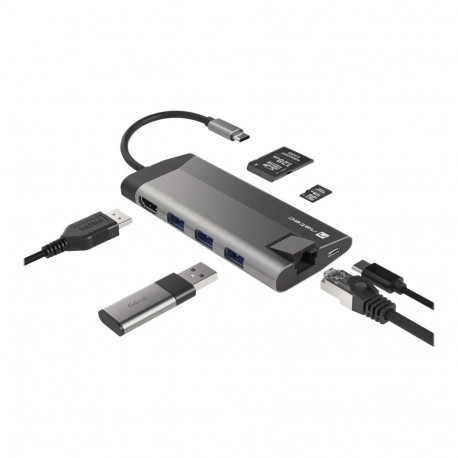 Natec | USB-C Multiport Adapter | NMP-1690 | Grey | USB Type-C | 0.15 m