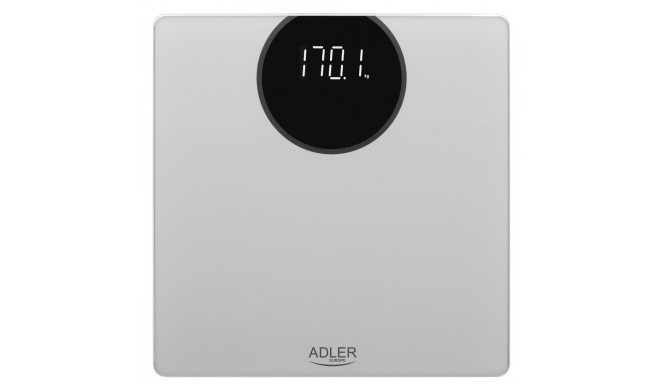 Adler | Bathroom scale | AD 8175 | Maximum weight (capacity) 180 kg | Accuracy 100 g | Silver