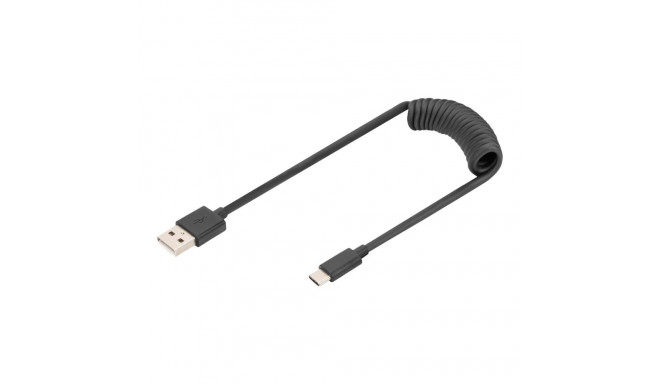 Digitus | USB 2.0 Type A to USB C Spiral Cable | AK-300430-006-S | USB-A to USB-C USB 2.0 Type A, pl