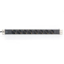 Aluminum outlet strip with 8 safety outlets | DN-95401 | Sockets quantity 8