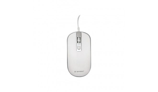Gembird optiline USB hiir MUS-4B-06-WS valge/hõbedane optiline hiir