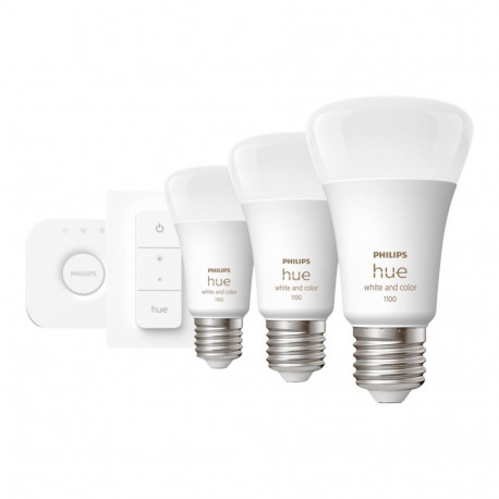 Hue WCA Starter Kit 9W A60 E27, 3pcs, Bridge, Switch | E27 | 9 W | RGBW 2000-6500K | Bluetooth and Z