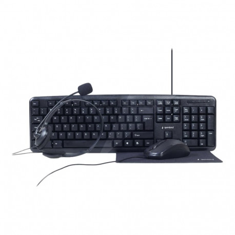 Gembird multimeedia kontorikomplekt KBS-UO4-01 4-in-1 juhtmega US, must