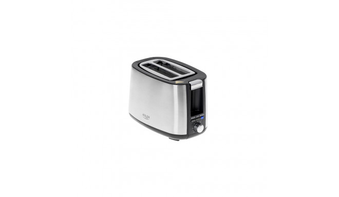 Adler | Toaster | AD 3214 | Power 750 W | Number of slots 2 | Housing material Stainless steel | Sil