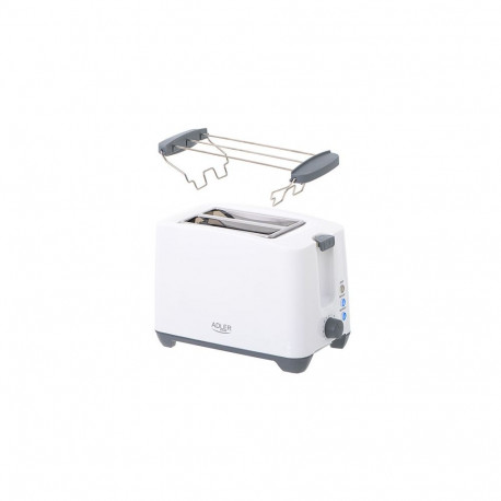 Adler | Toaster | AD 3216 | Power 750 W | Number of slots 2 | Housing material Plastic | White