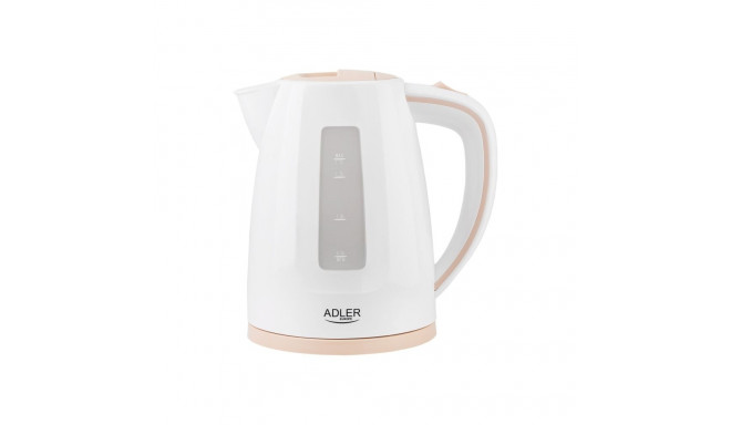 Adler | Kettle | AD 1264 | Standard | 2200 W | 1.7 L | Plastic | 360° rotational base | White