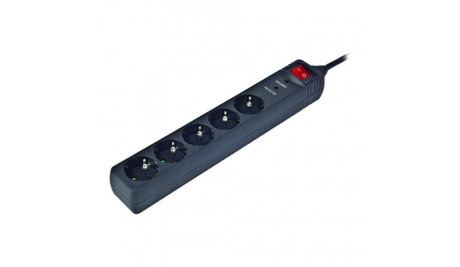 Surge Protector SPG5-C-5/ 1.5 m/ 5 Sockets/ Black