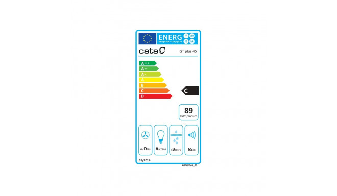 CATA | Hood | GT-PLUS 45 WH/M | Canopy | Energy efficiency class C | Width 60 cm | 645 m³/h | Mechan