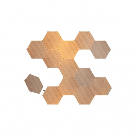 Nanoleaf Elements puiduimitatsiooniga kuusnurksed stardikomplekt (13 paneeli) külm valge + soe valge
