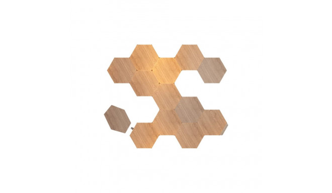Nanoleaf Elements puidu välimusega kuusnurkade stardikomplekt (13 paneeli) külm valge + soe valge