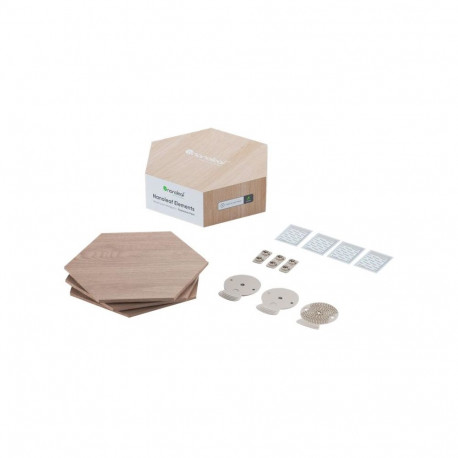 Nanoleaf | Elements Wood Look Hexagons Expansion Pack (3 panels) | Cool White + Warm White
