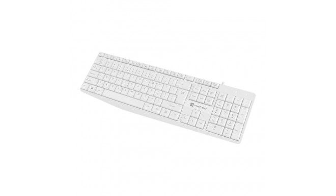 Natec | Klaviatuur | Nautilus NKL-1951 | Klaviatuur | Juhtmega | US | Valge | USB Type-A | 390 g