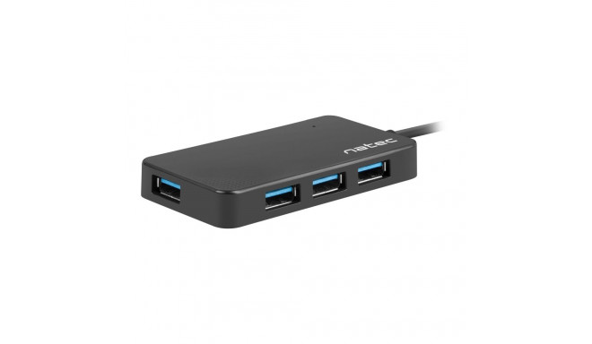 Natec 4-port USB 3.0 jaotur Moth NHU-1342 must 0.15 m