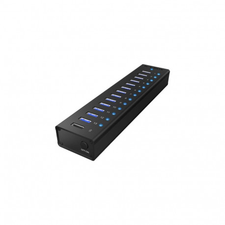 ICYBOX IB-AC6113 IcyBox 13 Port USB 3.0 Hub with USB charge port, Black